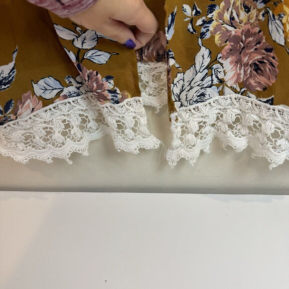 Gypsies & Moondust M Floral Kimono Cardigan Festival Crochet Hippie Boho Beach - Picture 4 of 9